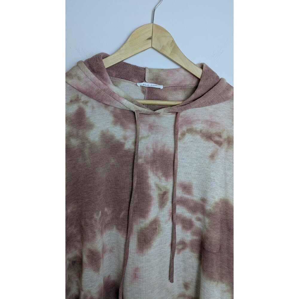Phil Love Pink SZ M Tie-Dye Drop Shoulder Sweatshirt Comfy Oversized Boho Lounge - Picture 2 of 14